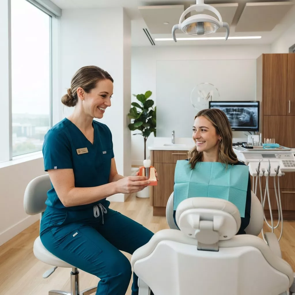 Odontòloga de Centre Dental ABAC amb pacient